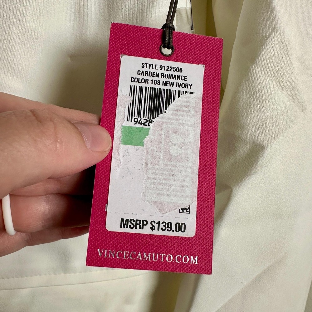 Vince Camuto Blazer Womens 8 New Ivory Garden Romance White Jacket Pockets NWT - Picture 5 of 11
